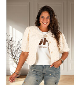 El-Vita Licht beige jasje met pofmouw mouw
