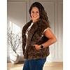 Donkerbruine faux fur bodywarmer met kleine zwarte vlekjes van El vita