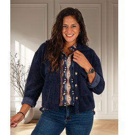 El-Vita Marine blauw zacht blazer jasje