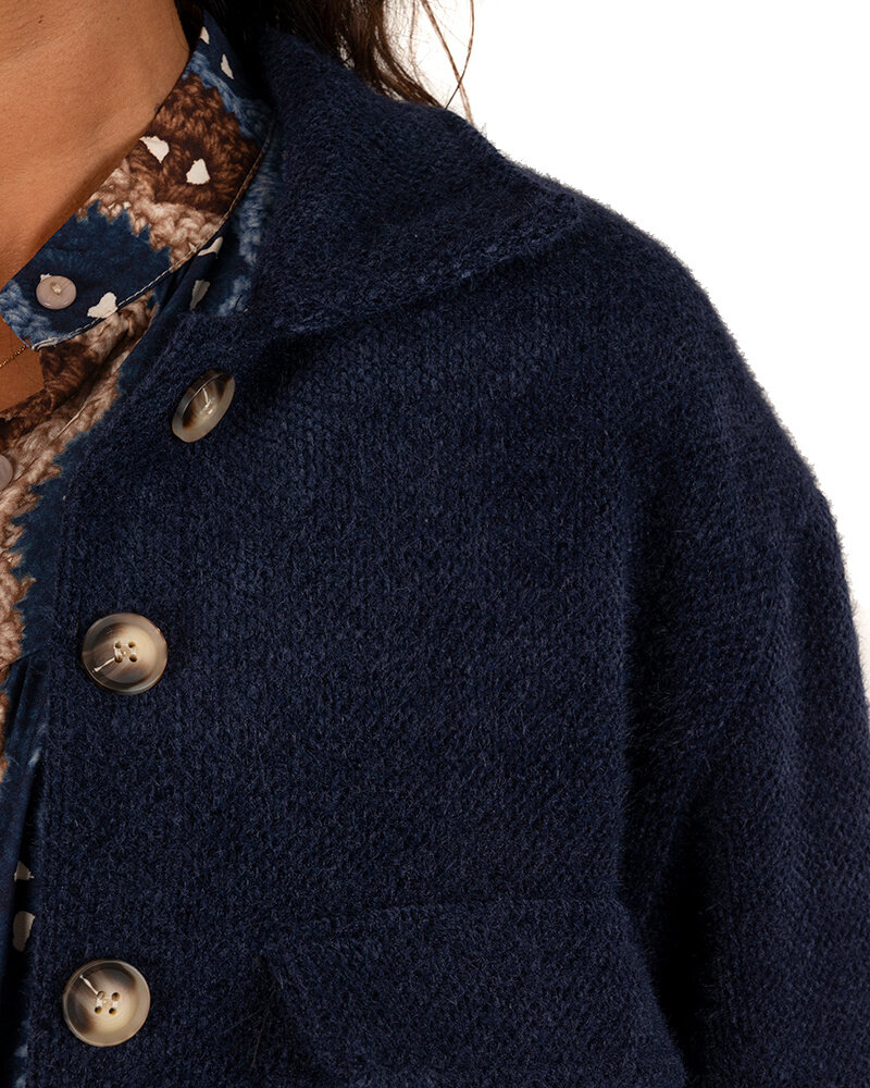 Marine blauw zacht blazer jasje van El vita