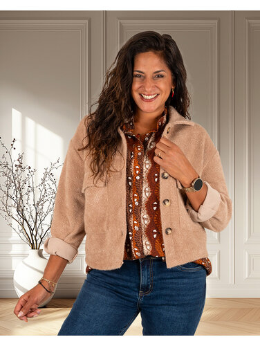 El-Vita Camel zacht blazer jasje