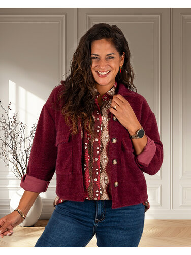 El-Vita Bordeaux zacht blazer jasje