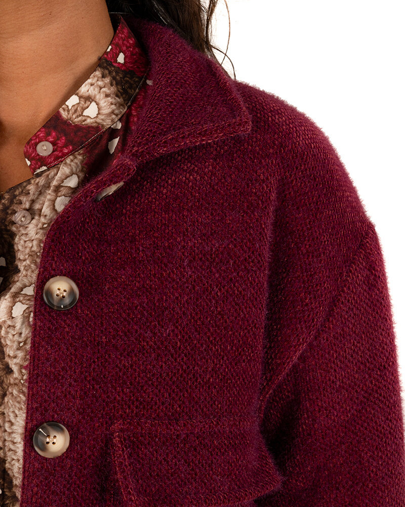 Bordeaux zacht blazer jasje van El vita