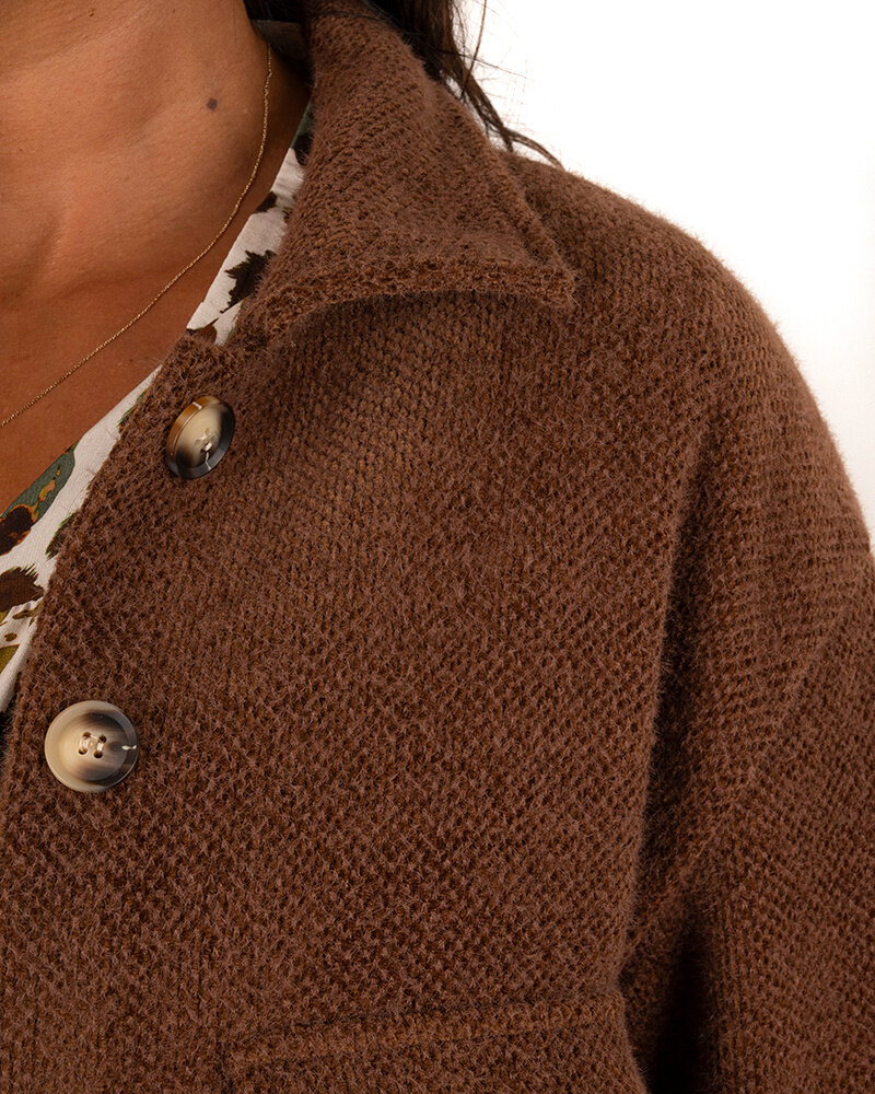 Bruin zacht blazer jasje van El vita