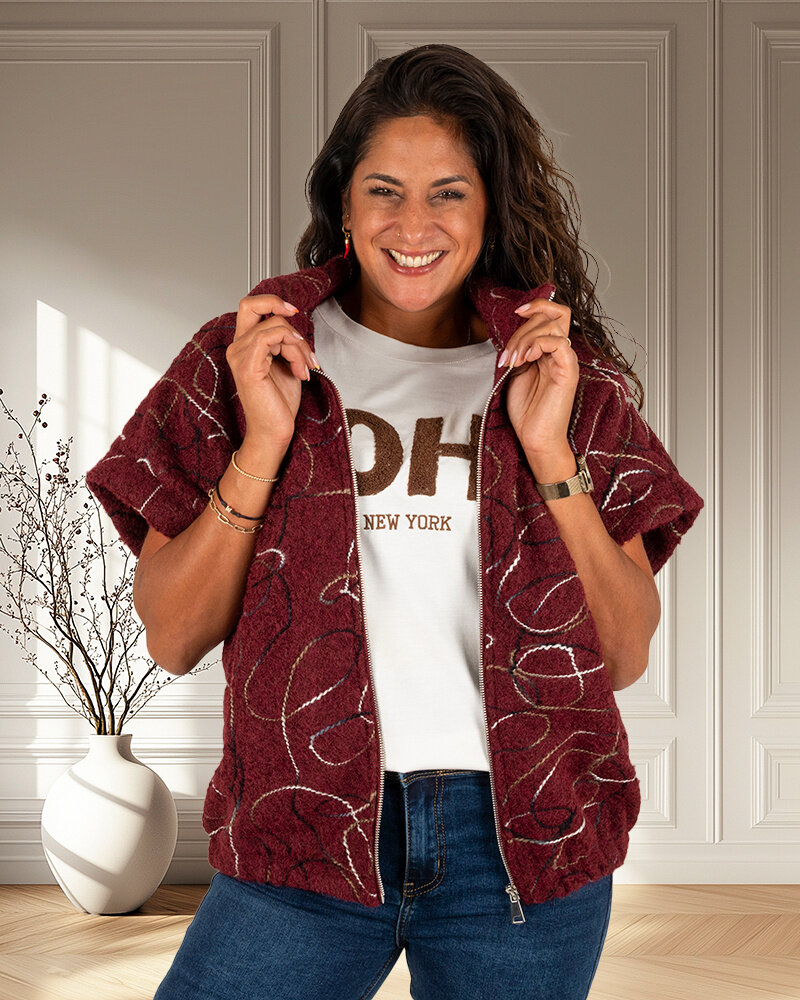 Bordeaux oversized bodywarmer van New Collection