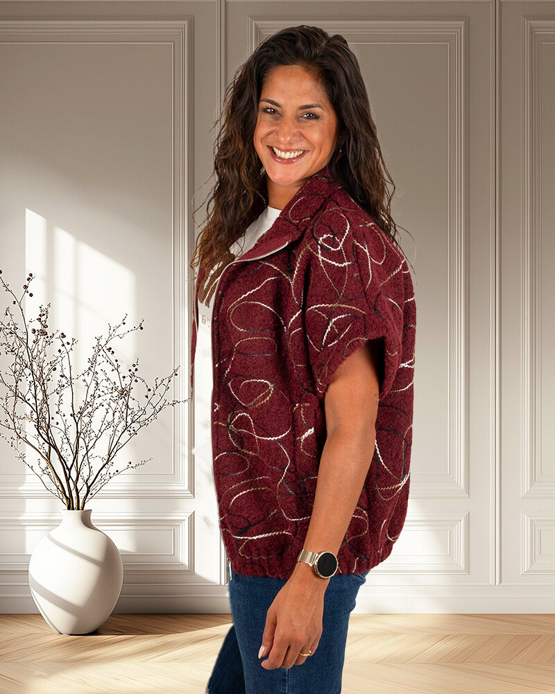 Bordeaux oversized bodywarmer van New Collection