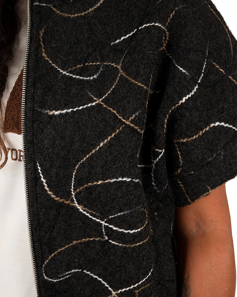 Zwart oversized bodywarmer van New Collection