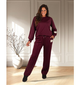 El-Vita Bordeaux joggingpak lange mouw