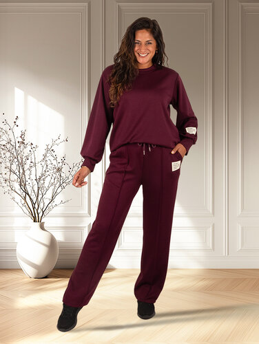 El-Vita Bordeaux joggingpak lange mouw