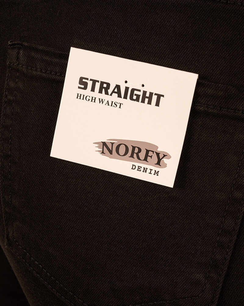 Zwarte high waist straight jeans van Norfy