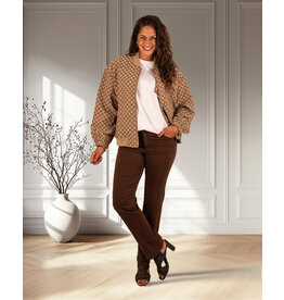 Bruine high waist straight jeans van Norfy