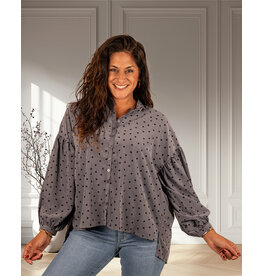 Blauwe blouse hartjes van Wiya