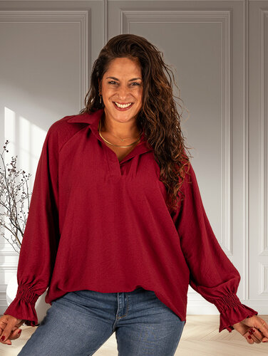 Gemma Ricceri Bordeaux blouse van Gemma Ricceri
