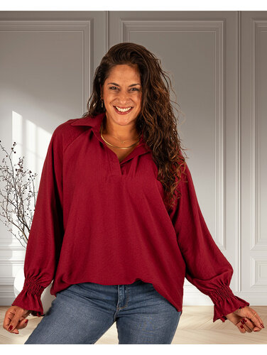 Gemma Ricceri Bordeaux blouse van Gemma Ricceri
