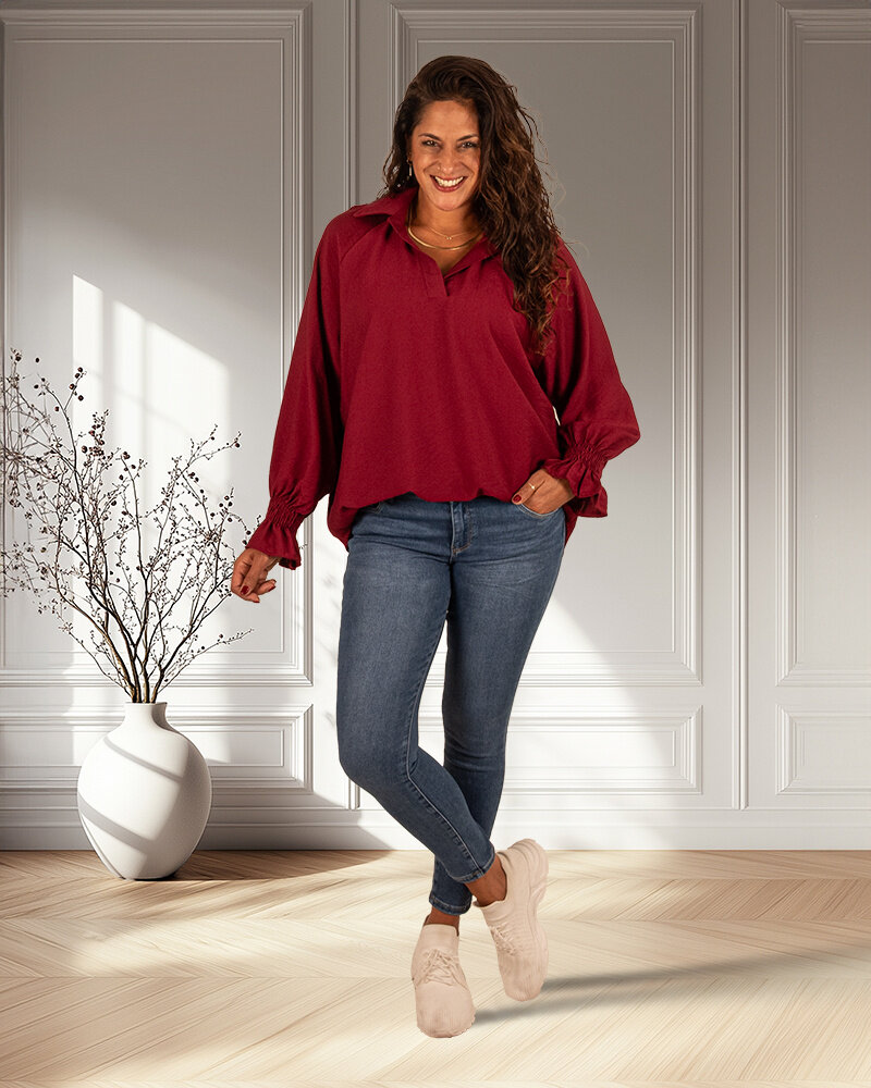Bordeaux blouse van Gemma Ricceri