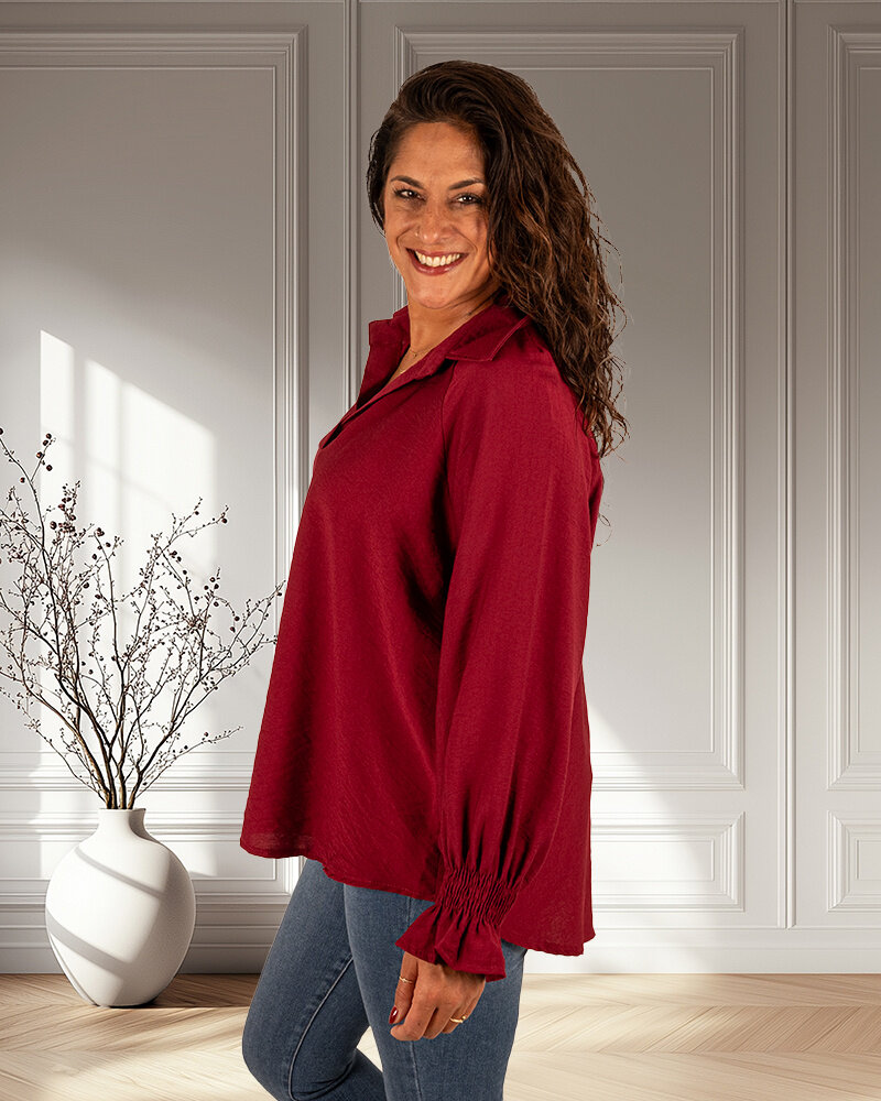 Bordeaux blouse van Gemma Ricceri