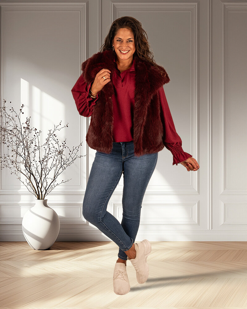 Bordeaux blouse van Gemma Ricceri