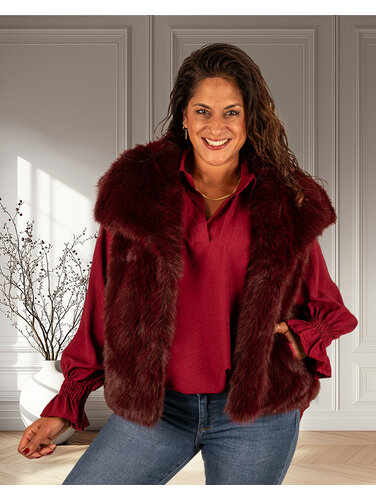 Bordeaux faux fur bodywarmer