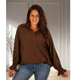 Gemma Ricceri Bruine blouse van Gemma Ricceri