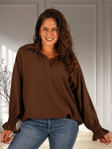 Gemma Ricceri Bruine blouse van Gemma Ricceri