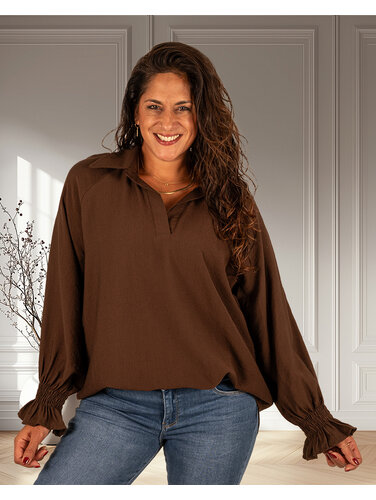 Gemma Ricceri Bruine blouse van Gemma Ricceri