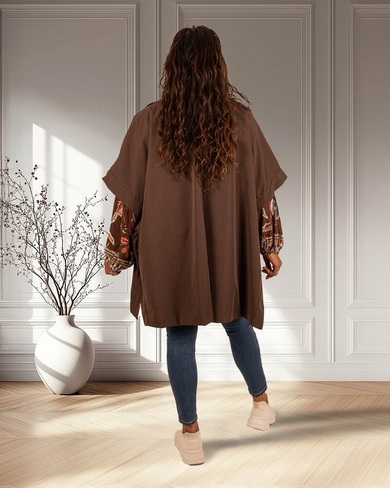 Donkerbruine trenchcoat van Zeta Otto