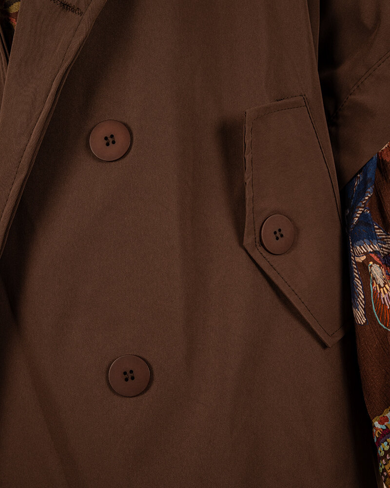 Donkerbruine trenchcoat van Zeta Otto