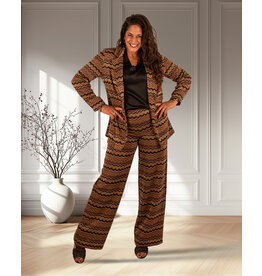 Bruine print broek van Forza