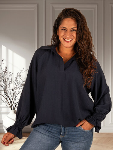 Gemma Ricceri Donkerblauwe blouse van Gemma Ricceri