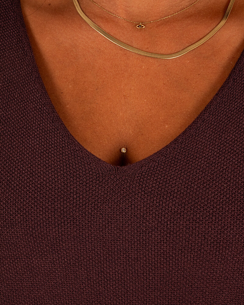 Aubergine trui vleermuismouw van Triple Nine