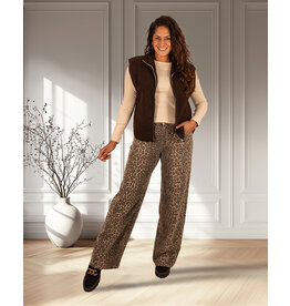 Panterprint wide leg jeans van Laulia