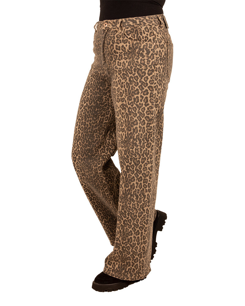 Panterprint wide leg jeans van Laulia