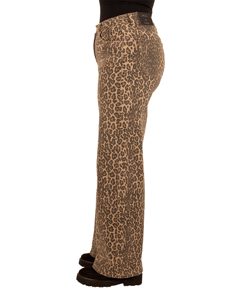 Panterprint wide leg jeans van Laulia