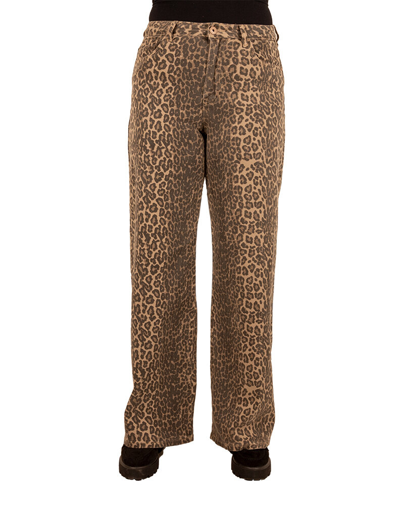 Panterprint wide leg jeans van Laulia