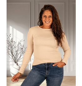 Azzurro Beige shirt lange mouw van Azzurro