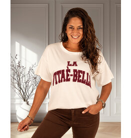 Gemma Ricceri Off-white shirt bordeaux print