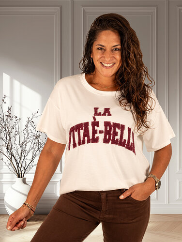 Gemma Ricceri Off-white shirt bordeaux print