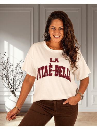 Gemma Ricceri Off-white shirt bordeaux print