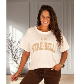 Gemma Ricceri Off-white shirt beige print