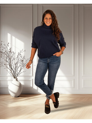 Hello Miss Dark blue high waist mom jeans van Hello Miss