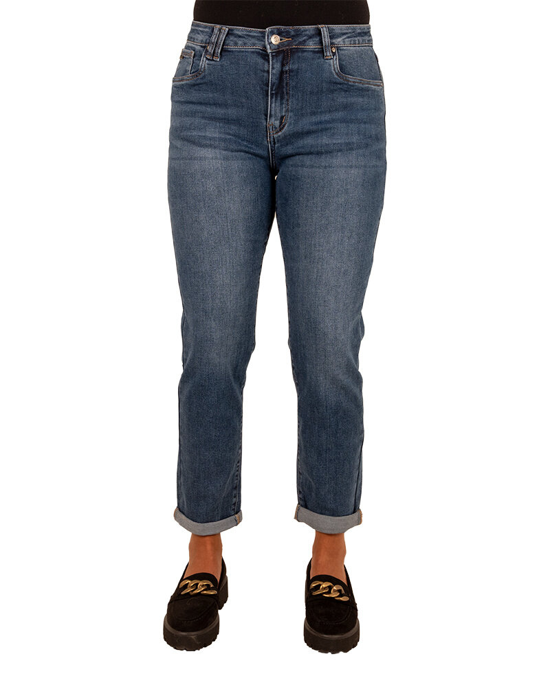 Dark blue high waist mom jeans van Hello Miss