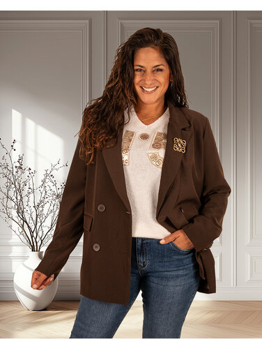 Donkerbruine blazer van Azzurro