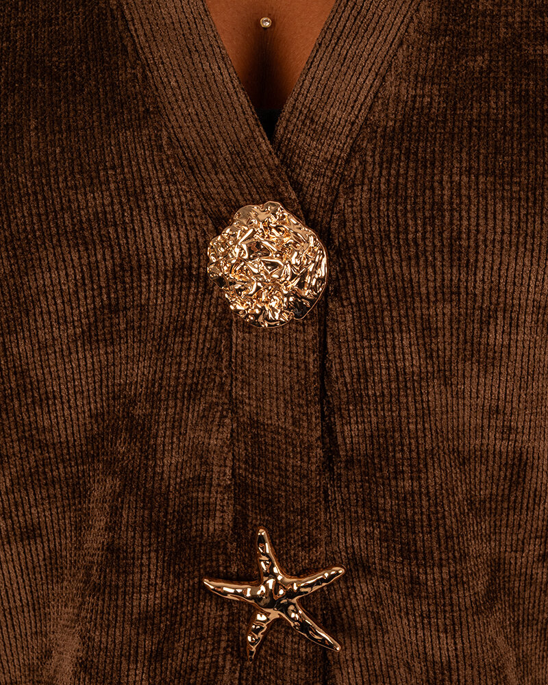Bruin vest broches van Gemma Ricceri