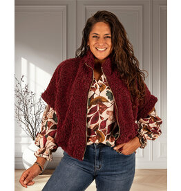 Gemma Ricceri Bordeaux teddy jasje korte mouw