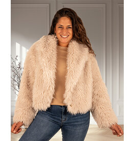 Beige fluffy jasje