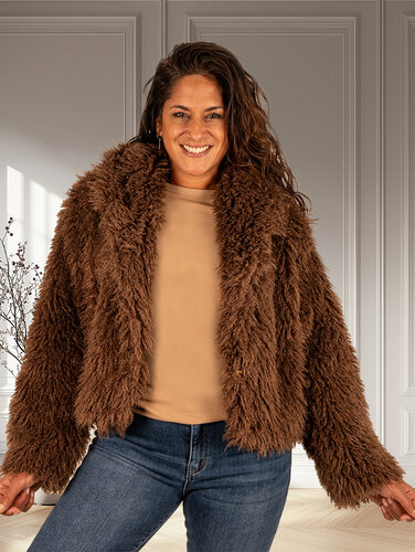 Bruin fluffy jasje