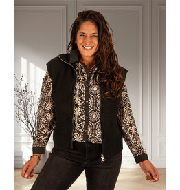 Azzurro Zwart mouwloos vest