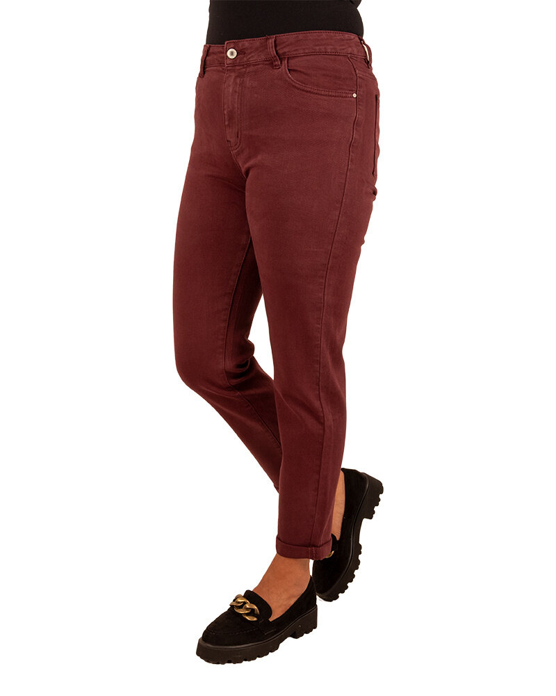 Bordeaux high waist mom jeans van Sarah John