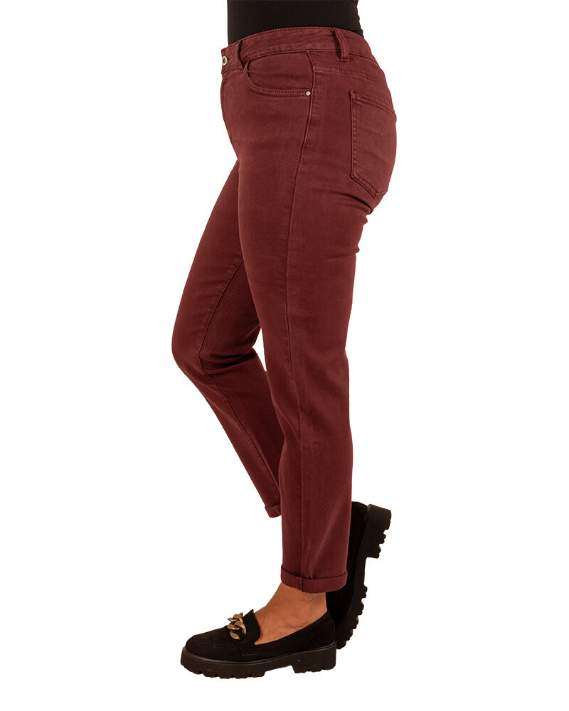 Bordeaux high waist mom jeans van Sarah John