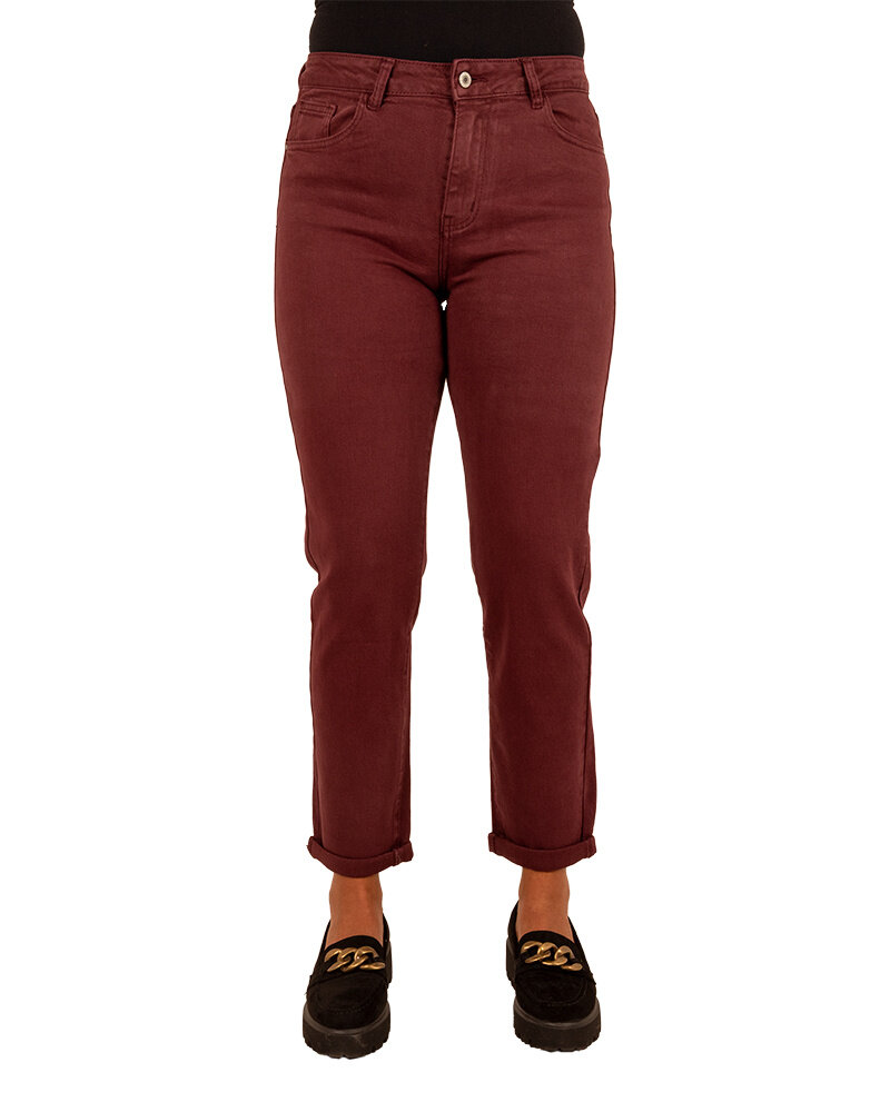 Bordeaux high waist mom jeans van Sarah John
